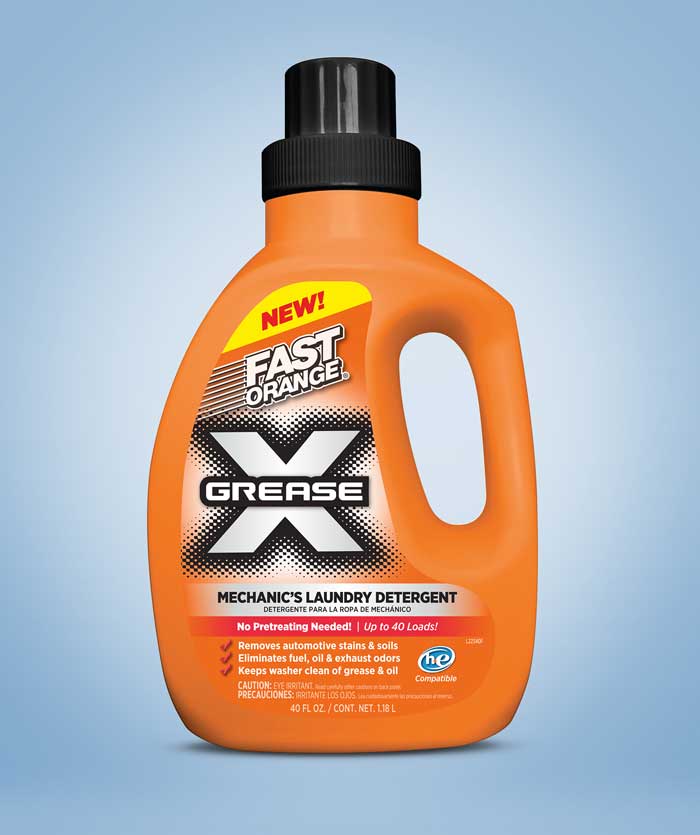 Permatex Fast Orange Grease X Mechanic’s Laundry Detergent is specifically formulated to remove automotive grease, stains, and odors from technicians’ work clothes.
